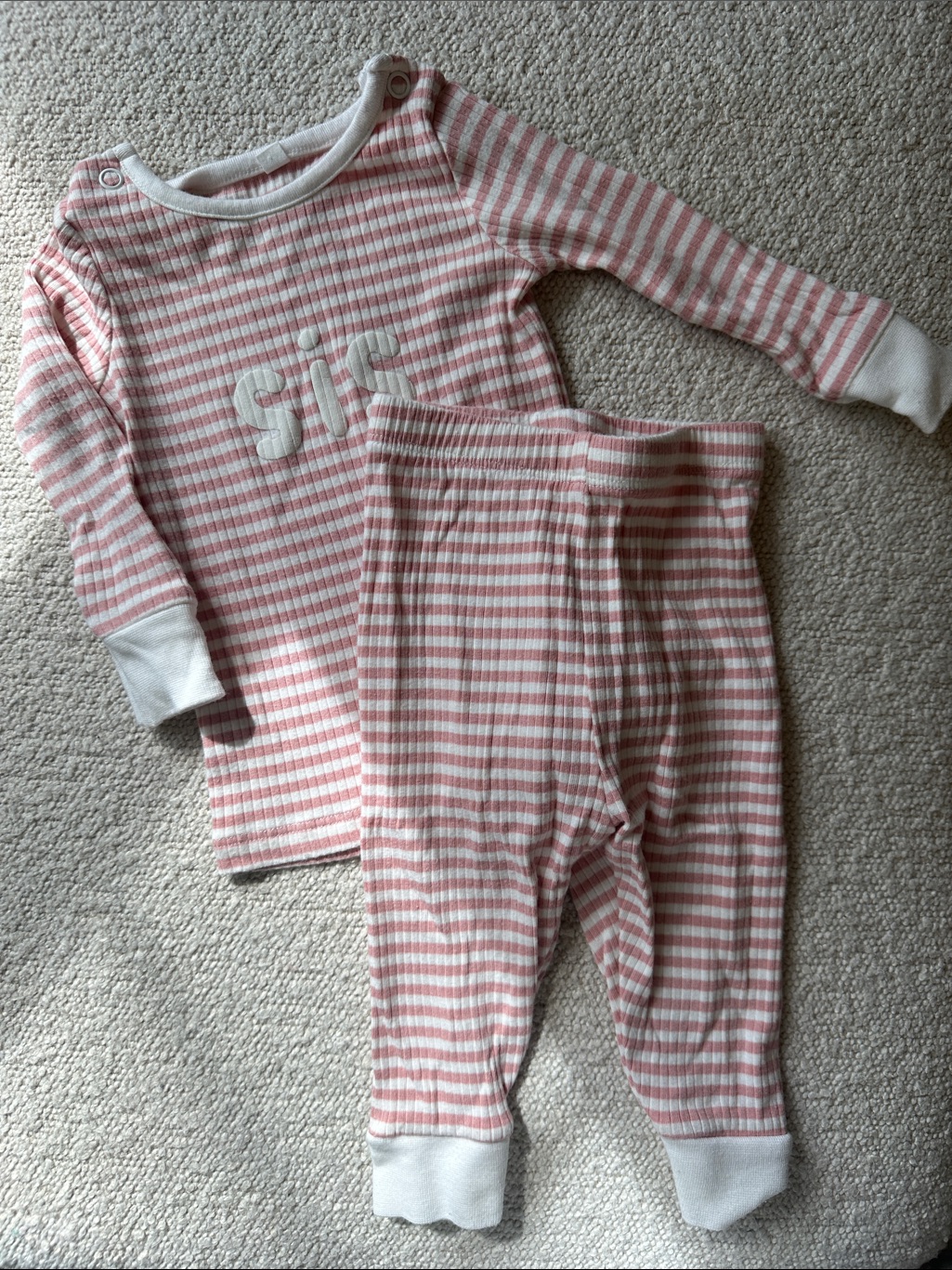 Mori Baby Pink & White Striped Set